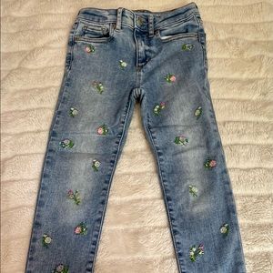 GAP Girl’s 8 Flower 🌸 Embroidered High Rise Ankle Jegging